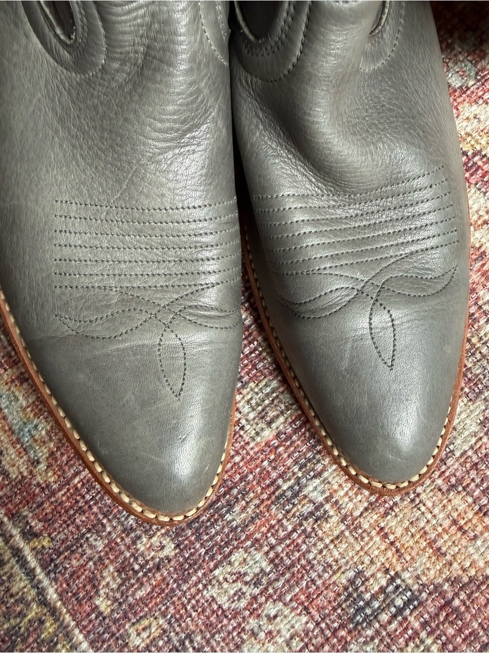 Dingo 8.5 D Gray Leather Western Boots with Wood Heel - Picture 4 of 10